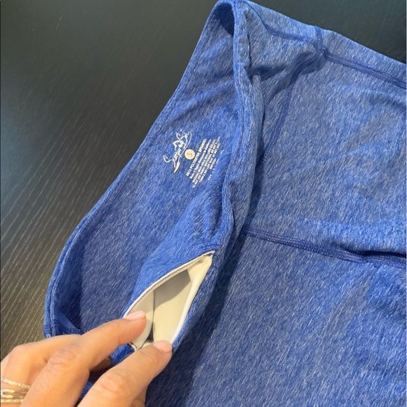 Yoga Pants Blue with Mesh - Picture 5 of 8